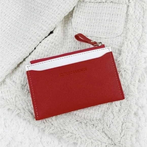 ⚠️Clearance Red & White Slim Cardholder / Wallet - Picture 1 of 4